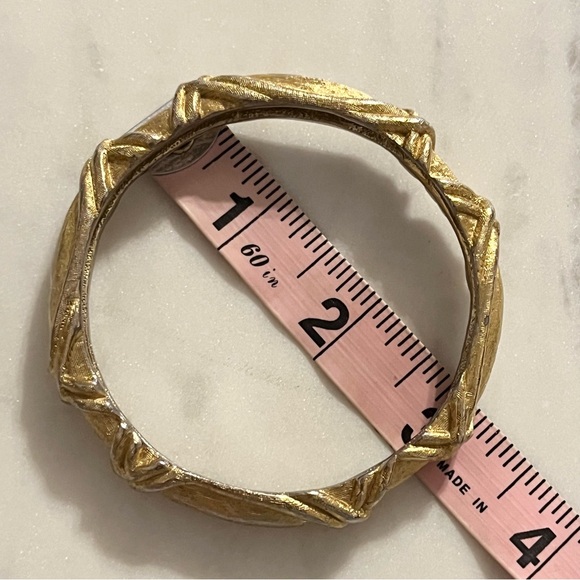 Givenchy Vintage Gold Plated Twisted Bangle - Picture 15 of 16